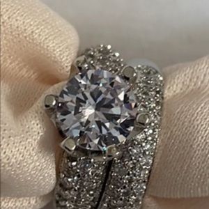 NEW DIAMOND  WEDDING 💎 925 sterling silver Two pieces-set ring